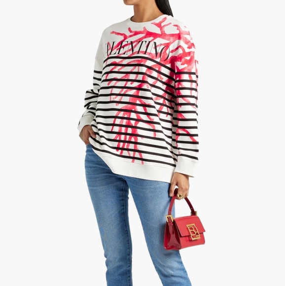 Valentino Sweaters - Valentino Garavani Printed French Cotton Terry Sweatshirt